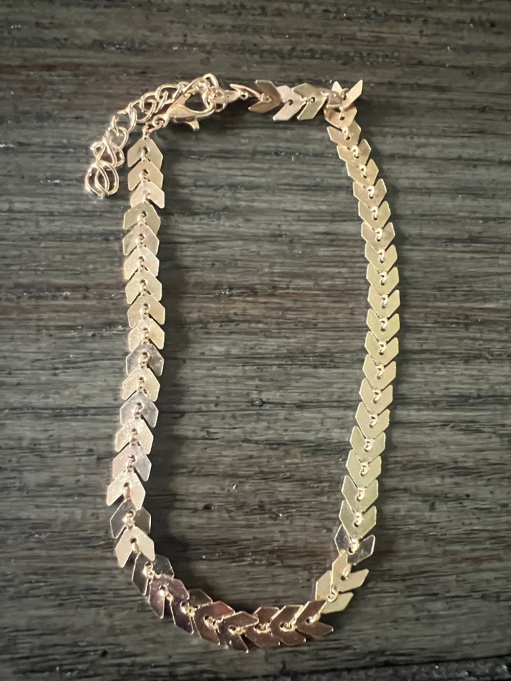 Gold Chevron Link anklet